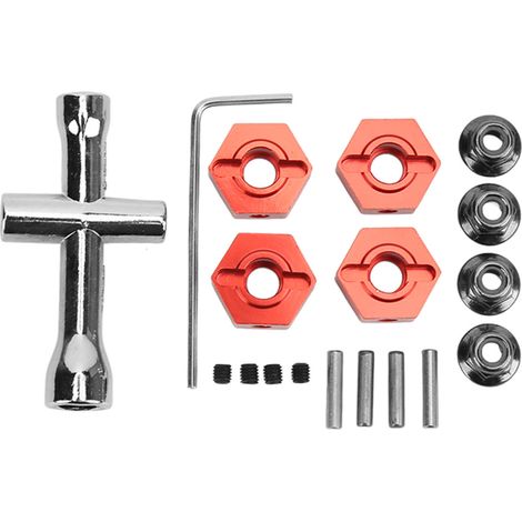 Universeller 14-mm-Sechskantnaben-Adaptersatz aus Aluminiumlegierung für ARRMA Senton 1/10 RC-Car, Rot (1/5)