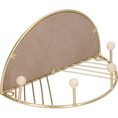 Étagère de rangement avec crochet pour vêtements, idéale pour le salon ou l'entrée (GoldS) (1/5)