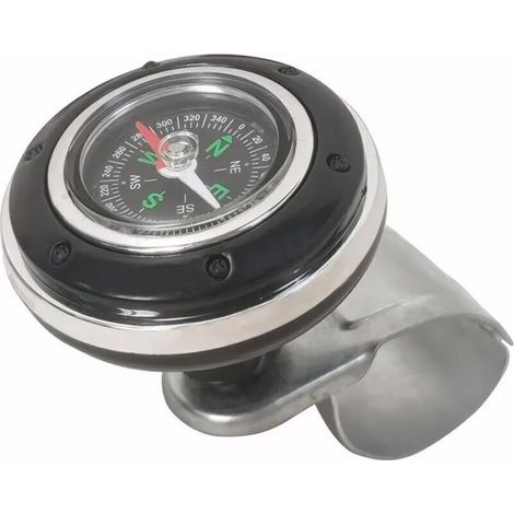 pour poignée de volant, pommeau de volant avec boussole, pommeaux de volant, boule de rappel pour tracteur, camions, voiture (noir) (1/4)
