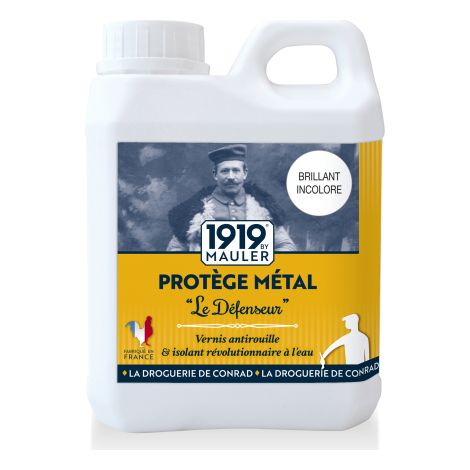 Vernis métal antirouille incolore – Protection durable pour ferreux, cuivre et laiton – Surface couverte 2,5 m² en 3 couches – 1919 By Mauler (1/4)