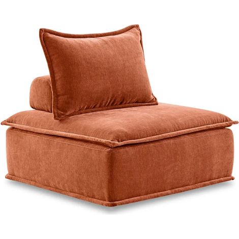 Chauffeuse tissu microfibre terracotta avec dossier amovible – LYS (1/5)