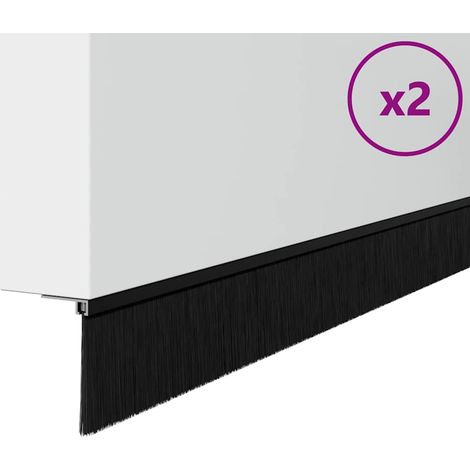 Brosses d'étanchéité pour porte à visser 2 pcs Noir 100 cm vidaXL