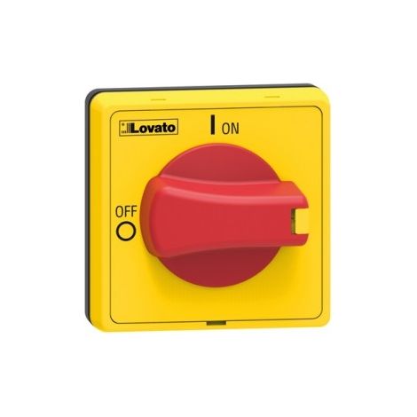 Maniglia Blocco Porta. Lucchettabile, Ip65. Giallo/Rossa, 48x48