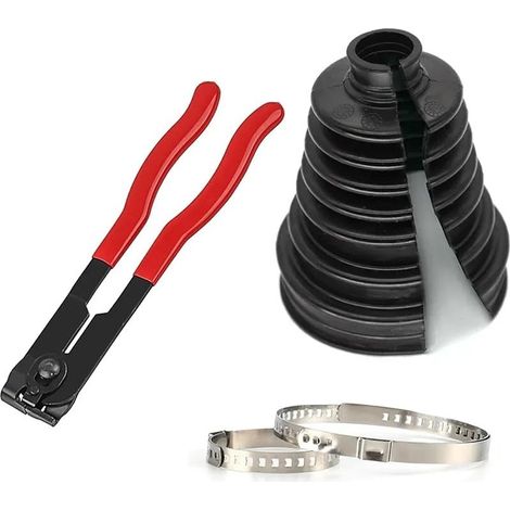 Soufflet de cardan fendu en néoprène – Résistant à l'huile et à la graisse – Fixation universelle avec pinces inox – Kit de montage inclus (1/3)