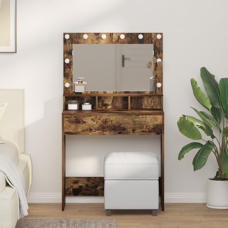 vidaXL Dressing Table Smoked Oak 75.5 x 41 x 135 cm Engineered Wood