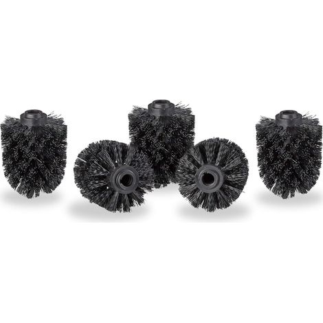 5 pièces Tête de Rechange pour Brosse WC Plastique Noir 8 x 8 x 10 cm-Fei Yu (1/5)