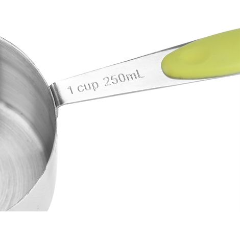 5-teiliges Messbecher-Set aus Edelstahl für Zucker, Kaffee, Milch – Küchenhelfer und Backutensilien (1/5)