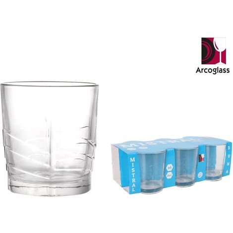 26 cls vaso agua mistral duna similar vaso arco bormiolli - caja 6 unidades