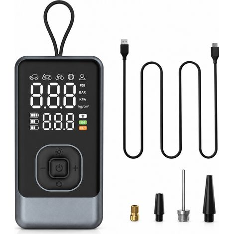 Gonfleur de pneus de voiture portable sans fil version batterie lithium avec power bank (1/5)