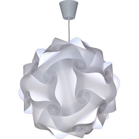 DIY Luminaire à Suspension - Lustre Chambre Prêt à Être Branché Abat-Jour à Suspendre au Plafond Pour Décoration Salon, Chambre Enfants, Ado, Adultes - Ø30 cm - Blanc (1/5)