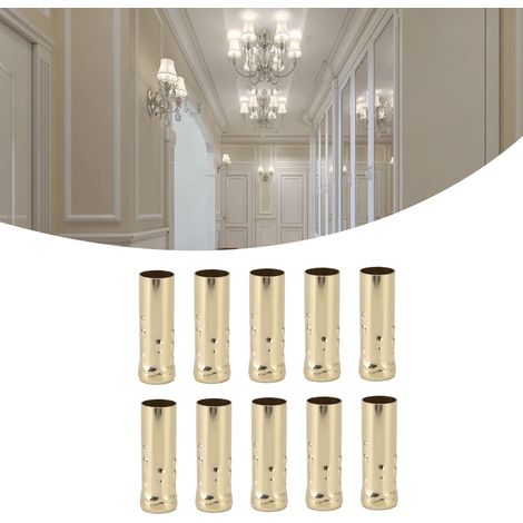 Douille E14, manchon pour lustre en cristal, tube en forme de larme, douille pour tuyau d'eau, accessoire pour luminaires, tube droit, S or (1/5)