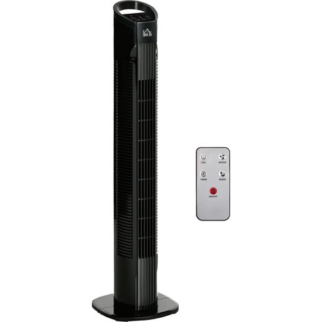 31-Inch Oscillating Tower Fan with 3 Speeds, 3 Modes, 7.5-Hour Timer, LED Display, Remote Control, Black