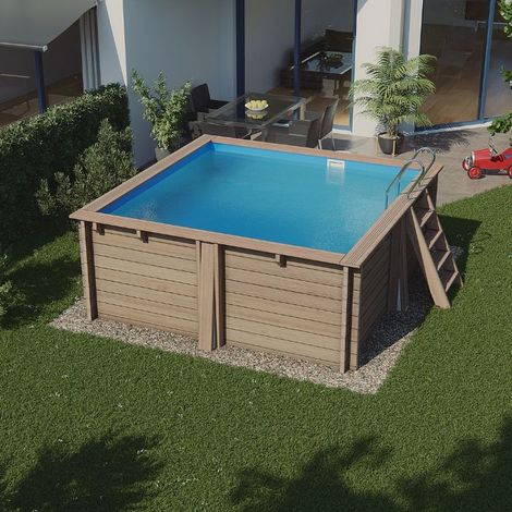 Piscina fuori terra in legno quadrata Carra 305x305x119 cm (1/5)