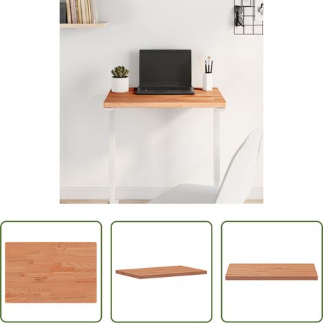 vidaXL Tablero rectangular de madera maciza de haya 60x40x2,5 cm (1/5)