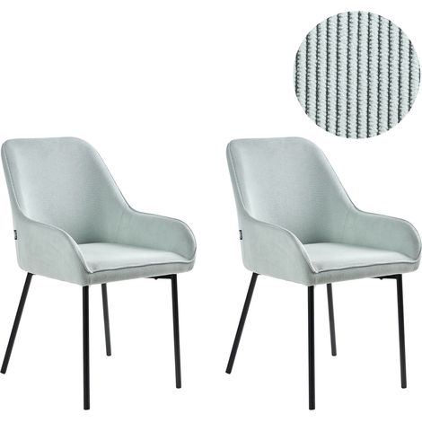 Esszimmerstuhl 2er Set LOVERNA Cord Mintgrün (1/5)