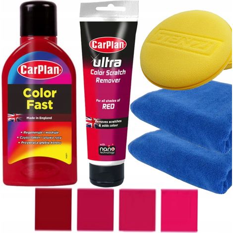 Cire rouge Carplan pour voiture + pâte à polir couleur 3 en 1 POUR voitures