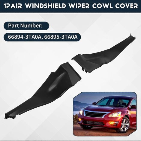 Garniture d'extension d'aile latérale de pare-brise avant pour essuie-glace Nissan Altima 2013-2015 66894-3TA0A 66895-3TA0A (1/5)