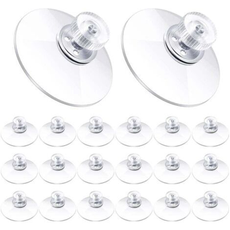 Plastic Suction Cups 40mm Clear PVC Suction Cup Strong Adhesive Suction Holder with Screw Nut for Car Shade Cloth Door Glass Window Bathroom (20 Pieces) (1/4)