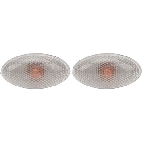 Feu de position latéral LED 12V – Lot de 2 – Remplacement pour Peugeot 206 407 607 – Plastique robuste – Couleur jaune ambre
