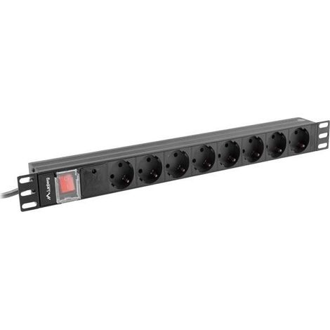 Lanberg PDU 19" 1U 8 Schuko-Steckdosen 2m schwarz (1/4)