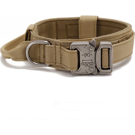 Collier Pour Chien - Nylon Haute Densité - Poignée De Contrôle - Patch Réfléchissant Brodé - Pour Chiens Moyens Et Grands - 1 Pièce (1/5)