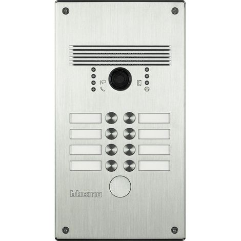 Legrand – Platine monobloc antivandale à BP Linea 300 – 5 à 8 appels façade Alu – Alimentation BUS 2 fils – Vision nocturne LED blanche – IP54 IK08