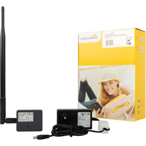 Schellenberg 60991 Apricancello smart PLUS apriporta universale per garage da smartphone con alimentazione esterna e LED, Antracite (1/5)