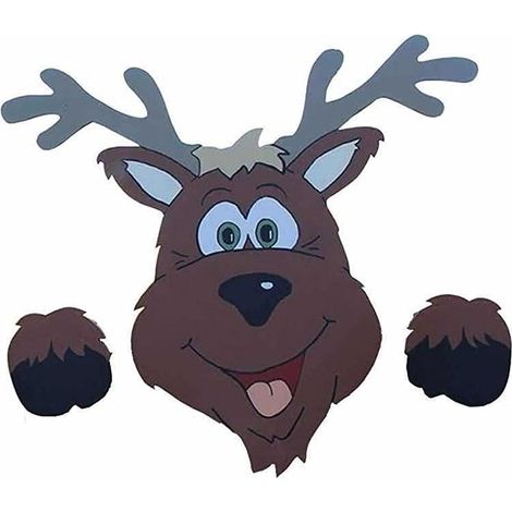 Zaun-Ornamente, lustige Zaundekoration, Weihnachtsmotiv, Gartenzaun-Schild, Peeking, Weihnachten, Weihnachtsmann, Rentier, Display, Winter, Outdoor, Elch, 4030cm (1/4)