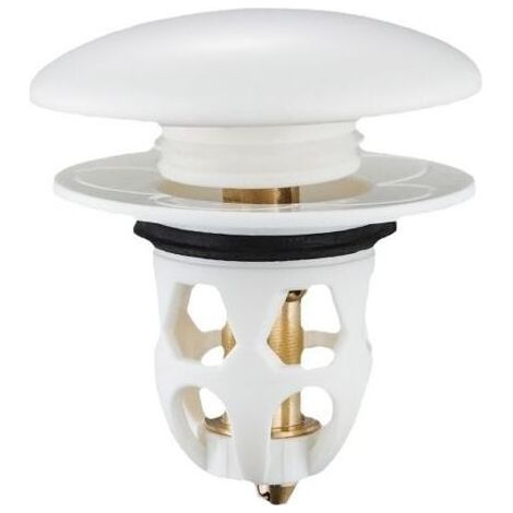 2 Pièces Bonde de Lavabo Universel Pop Up avec Filtre Anti-Clogging,Flitre de Vidange Anti-Bloqué,Bouchon Baignoire pour Lavabo Cuisine, Adapté aux Trous de Drainage de 34 à 40 mm,Blanc (1/5)