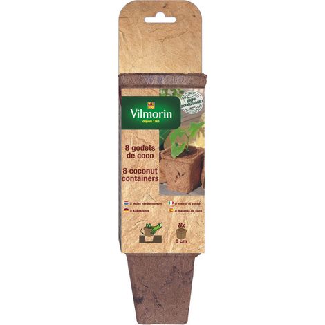 Vilmorin 8 pots de coco carr, 8 cm (1/2)