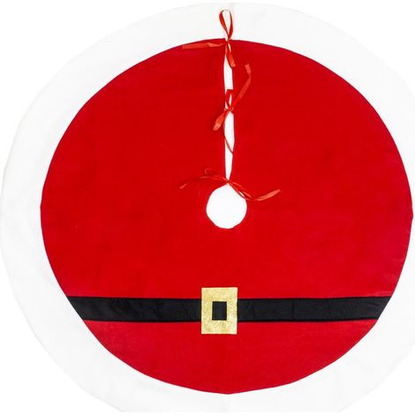 Funda para alfombra de árbol de Navidad con cinturón de Papá Noel (1 unidad). (1/3)