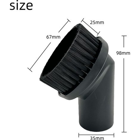 Lot de 2 brosses pour aspirateur 35 mm avec brosse pour meubles et brosse à poils rigides compatibles avec Philips Miele Bosch Siemens AEG Rowenta et autres aspirateurs (1/5)