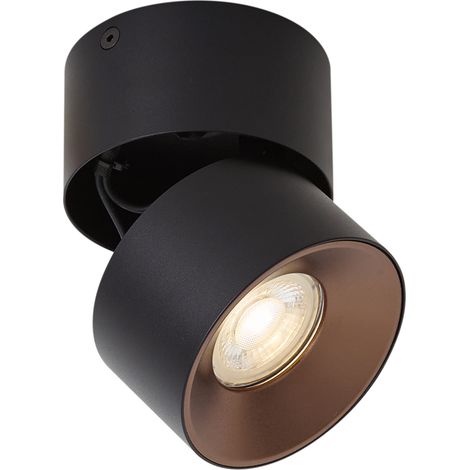 QAZQA Foco de superficie moderno negro GU10 50mm orientable - (1/5)