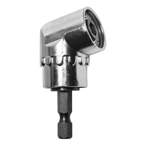 Prolunga per trapano ad angolo retto a 105 gradi - Avvitatore elettrico - Punta esagonale da 6,35 mm (argento)