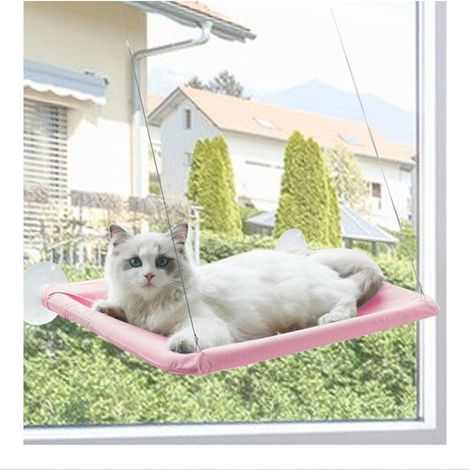 1 Hamac pour chat, 55x35cm, ventouses puissantes, support 20kg, fenêtre porte vitrée (1/5)