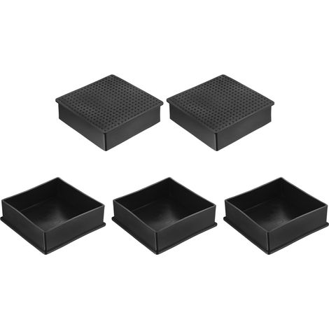 5 Pièces Bouchons Carrés en Plastique 100 x 100mm Noir (1/5)