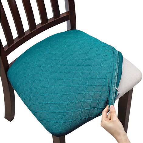 Dining Chair Covers 2 Pieces Universal Removable Elastic Stretch Slipcover for Decoration Home Hotel Ceremony Wedding Meeting Christmas etc (Blue, 2) (1/5)