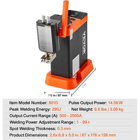 Soudeur par points, 14,5 kW de puissance d'impulsion, panneau LED intelligent, 0.30mm (1/2)