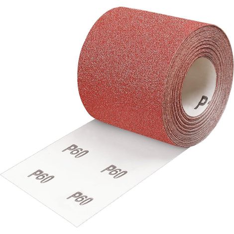 Papier de verre rouleau grain 60, 93 mm x 10 m, pour ponceuse et ponçage manuel bois métal (1/5)