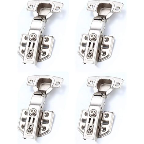 4 bisagras para puertas de armario con amortiguación hidráulica para cierre automático.