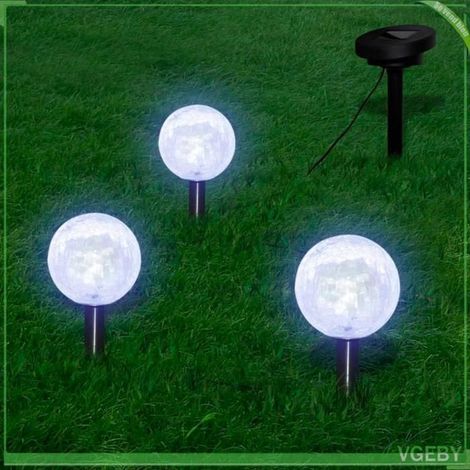 40870 Lampes de jardin LED solaires 3 pcs avec piquet de sol (1/5)