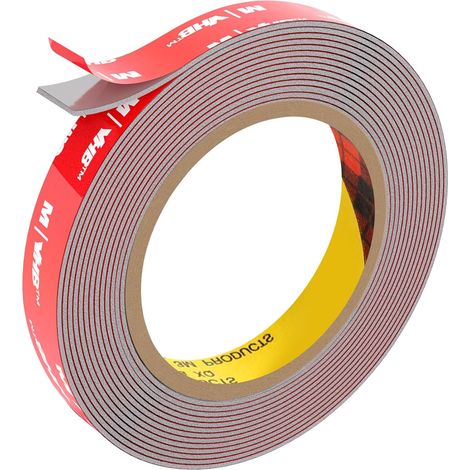 Ruban Adhésifs Double Face Extra Fort, Ruban Adhésif de Montage Solide et Imperméable pour Bande Lumineuse LED, Voiture, Décoration de la Maison et du Bureau, Gris (15.4FT×0.59IN) (1/5)