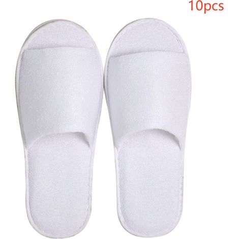 Lot de 10 chaussons de spa 28x11cm, sans emballage, antidérapants, emballés individuellement, chaussons d'hôtel, accessoires de voyage pratiques, chaussons jetables ultra doux pour les invités (1/3)