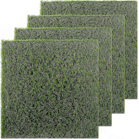 Tapis de gazon synthétique, lot de 4 dalles 30x30 cm pour projets de décoration créative. (1/5)
