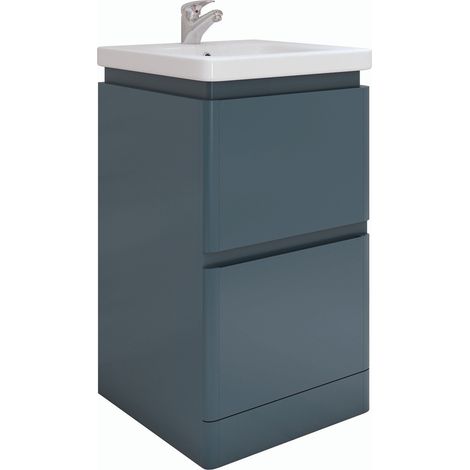 RAK Resort 500mm Matt Denim Blue Floor Standing Vanity Unit - RAKRSTFSU50604