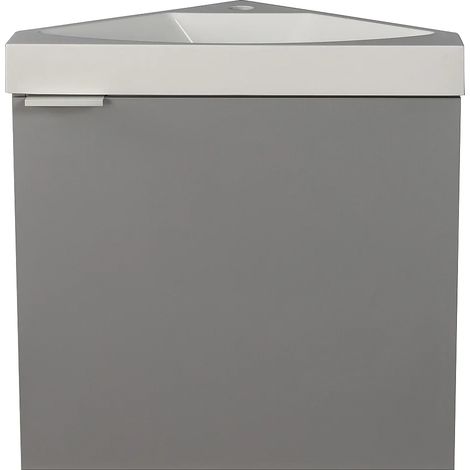 Mobile lavabo angolare sospeso 56 cm Grigio opaco - MANODO (1/5)