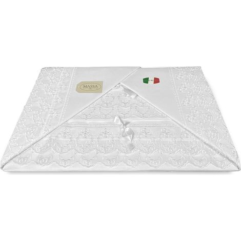 LENZUOLO con pizzo ORGANZA bianco MATRIMONIALE idea sposa