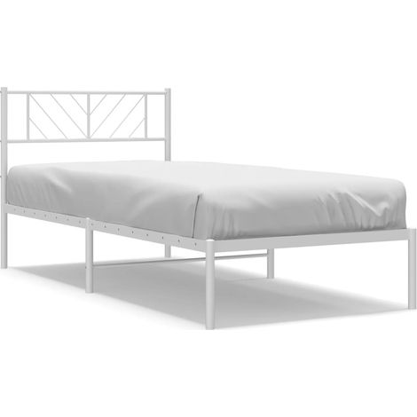 Maison Exclusive - Giroletto con Testiera Metallo Bianco 90x190 cm
