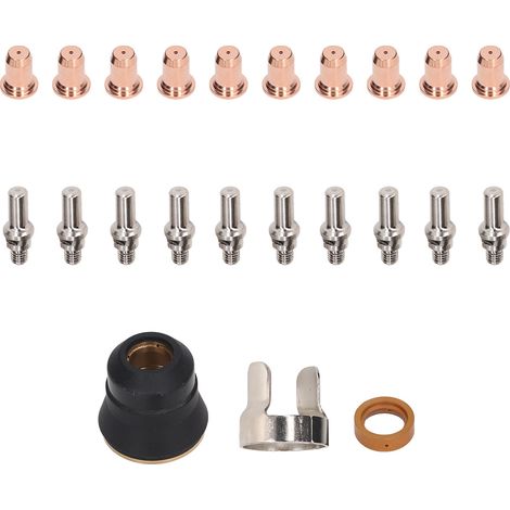 Jeu de 23 pièces accessoires torche de découpe plasma PT60, kit complet consommables et pièces détachées pour chalumeau coupeur, pack remplacement professionnel. (1/5)