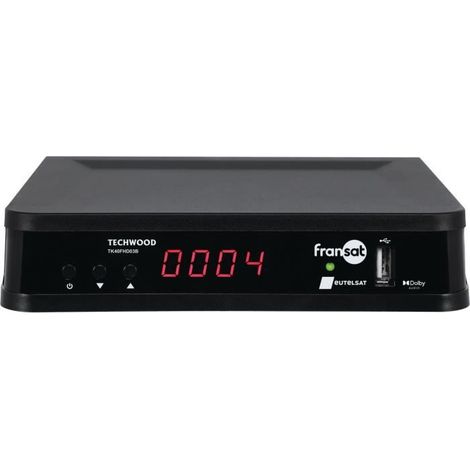 Récepteur satellite - Techwood - FRANSAT HD - Tuner HD DVB-S2 - Dimensions compactes - Couleur noire